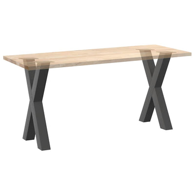 Ruokapöydän jalat X-muotoiset 2 kpl Antrasiitti 50x(72-73) cm