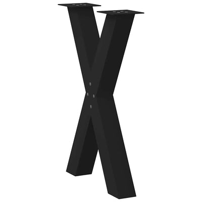 Ruokapöydän jalat X-muotoiset 2 kpl Musta 60x(72-73) cm Teräs
