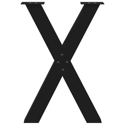 Ruokapöydän jalat X-muotoiset 2 kpl Musta 60x(72-73) cm Teräs