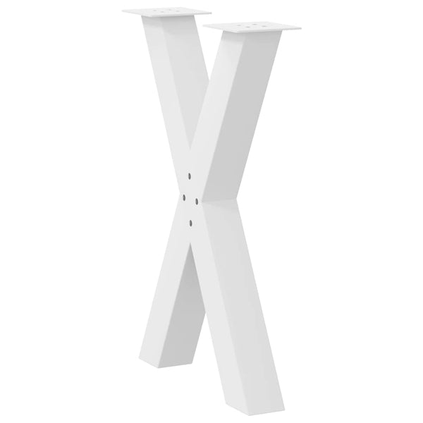 Ruokapöydän jalat X-muotoiset 2 kpl valkoinen 60x(72-73) cm teräs