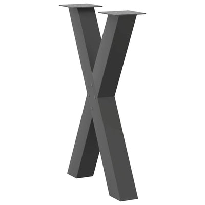 Ruokapöydän jalat X-muotoiset 2 kpl Antrasiitti 60x(72-73) cm