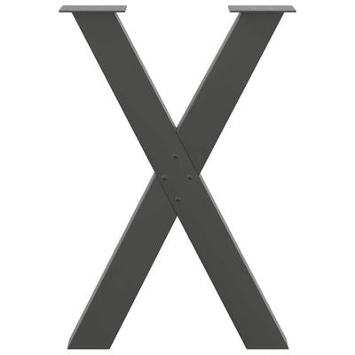 Ruokapöydän jalat X-muotoiset 2 kpl Antrasiitti 60x(72-73) cm