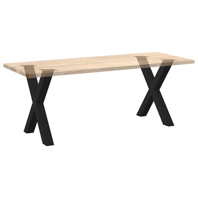 Ruokapöydän jalat X-muotoiset 2 kpl Musta 70x(72-73) cm Teräs