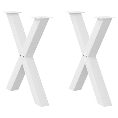 Ruokapöydän jalat X-muotoiset 2 kpl Valkoinen 70x(72-73) cm
