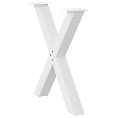 Ruokapöydän jalat X-muotoiset 2 kpl Valkoinen 70x(72-73) cm