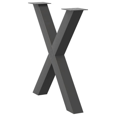 Ruokapöydän jalat X-muotoiset 2 kpl Antrasiitti 70x(72-73) cm