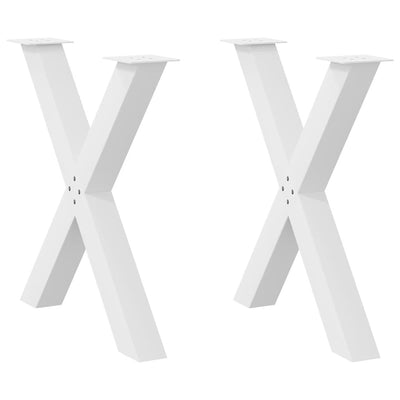 Ruokapöydän jalat X-muotoiset 2 kpl Valkoinen 80x(72-73) cm