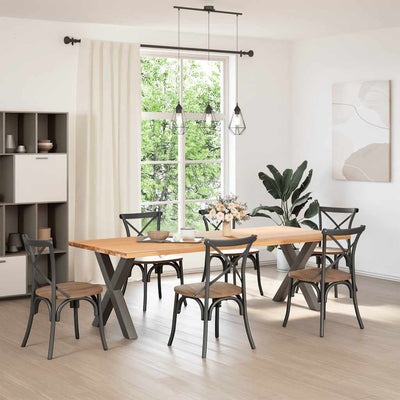 Ruokapöydän jalat X-muotoiset 2 kpl Antrasiitti 80x(72-73) cm