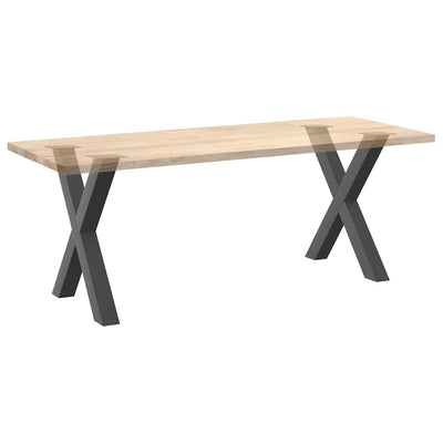 Ruokapöydän jalat X-muotoiset 2 kpl Antrasiitti 80x(72-73) cm