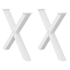 ruokapöydän jalat X-muotoiset 2 kpl Valkoinen 90x(72-73) cm