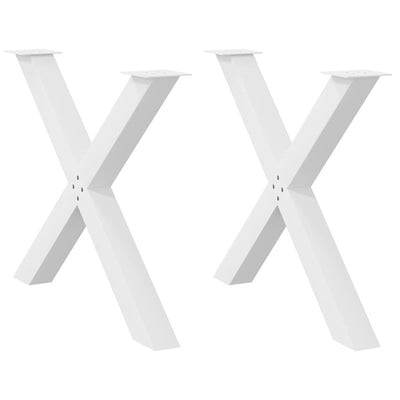 ruokapöydän jalat X-muotoiset 2 kpl Valkoinen 90x(72-73) cm
