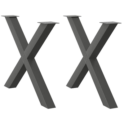 Ruokapöydän jalat X-muotoiset 2 kpl Antrasiitti 90x(72-73) cm