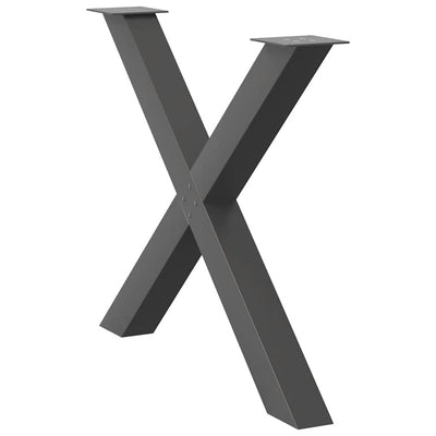 Ruokapöydän jalat X-muotoiset 2 kpl Antrasiitti 90x(72-73) cm