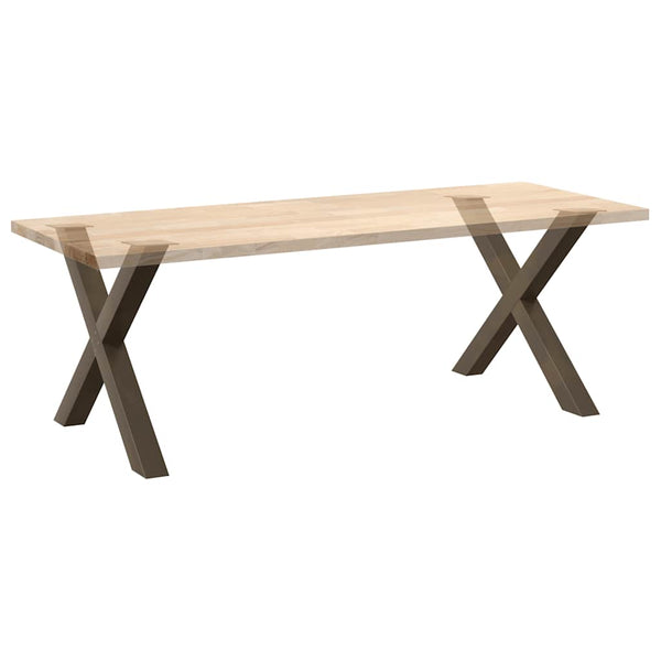 Ruokapöydän jalat X-muotoiset 2 kpl Luonnonvärinen teräs 90x(72-73) cm Teräs