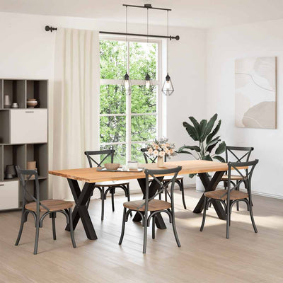 Ruokapöydän jalat X-muotoiset 3 kpl Musta 70x(72-73) cm Teräs
