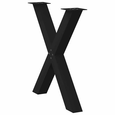 Ruokapöydän jalat X-muotoiset 3 kpl Musta 70x(72-73) cm Teräs