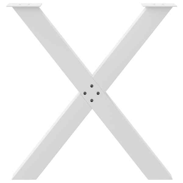 Ruokapöydän jalat X-muotoiset 3 kpl valkoinen 70x(72-73) cm teräs