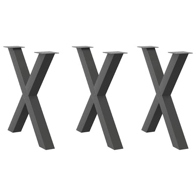Ruokapöydän jalat X-muotoiset 3 kpl antrasiitti 70x(72-73) cm
