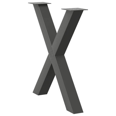 Ruokapöydän jalat X-muotoiset 3 kpl antrasiitti 70x(72-73) cm