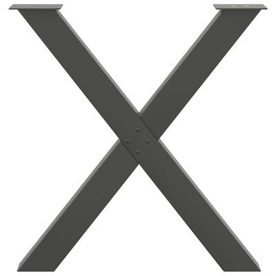 Ruokapöydän jalat X-muotoiset 3 kpl antrasiitti 70x(72-73) cm