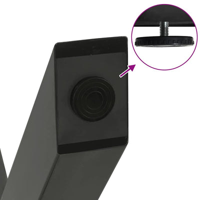 Ruokapöydän jalat X-muotoiset 3 kpl antrasiitti 70x(72-73) cm