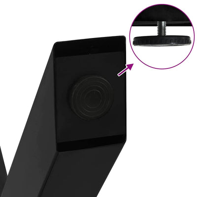 Ruokapöydän jalat X-muotoiset 3 kpl musta 80x(72-73) cm Teräs