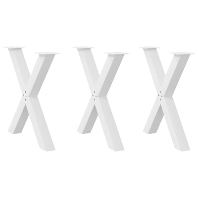 Ruokapöydän jalat X-muotoiset 3 kpl valkoinen 80x(72-73) cm