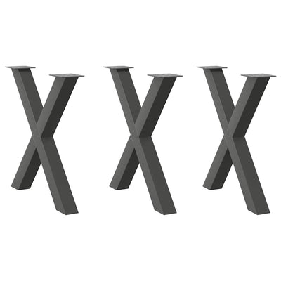 Ruokapöydän jalat X-muotoiset 3 kpl antrasiitti 80x(72-73) cm