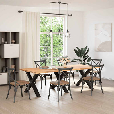 Ruokapöydän jalat X-muotoiset 3 kpl musta 90x(72-73) cm teräs
