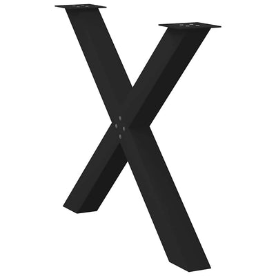 Ruokapöydän jalat X-muotoiset 3 kpl musta 90x(72-73) cm teräs