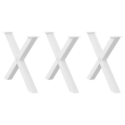 Ruokapöydän jalat X-muotoiset 3 kpl valkoinen 90x(72-73) cm