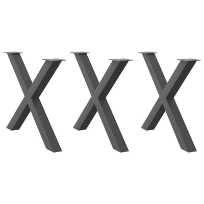 Ruokapöydän jalat X-muotoiset 3 kpl antrasiitti 90x(72-73) cm