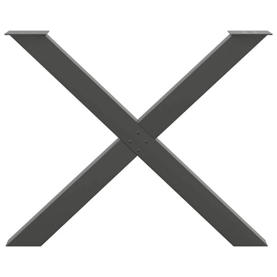 Ruokapöydän jalat X-muotoiset 3 kpl antrasiitti 90x(72-73) cm