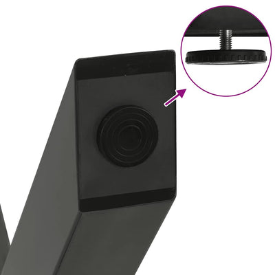 Ruokapöydän jalat X-muotoiset 3 kpl antrasiitti 90x(72-73) cm