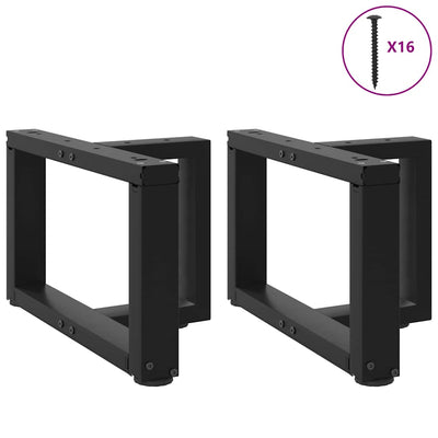 Sohvapöydän jalat T-muotoiset 2 kpl Musta 40x25x(30-31)cm Teräs