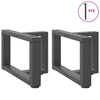 Sohvapöydän jalat T-muotoiset 2 kpl antrasiitti 40x25x(30-31)cm