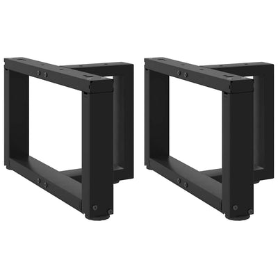 Sohvapöydän jalat T-muotoiset 2 kpl musta 50x25x(30-31)cm teräs