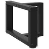 Sohvapöydän jalat T-muotoiset 2 kpl musta 50x25x(30-31)cm teräs