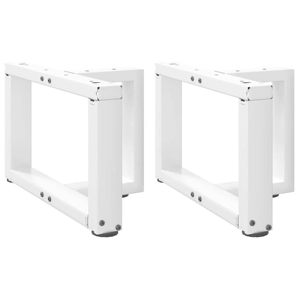 Sohvapöydän jalat T-muotoiset 2 kpl valkoinen 50x25x(30-31) cm teräs