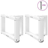 Sohvapöydän jalat T-muotoiset 2 kpl valkoinen 50x25x(30-31) cm teräs