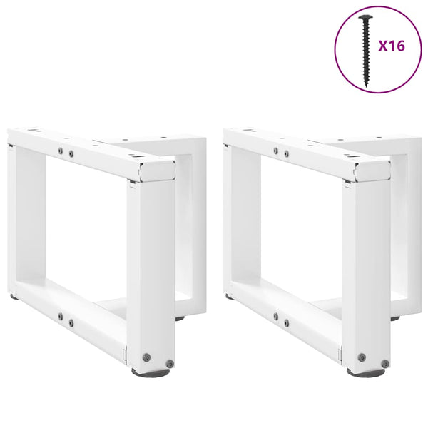 Sohvapöydän jalat T-muotoiset 2 kpl valkoinen 50x25x(30-31) cm teräs