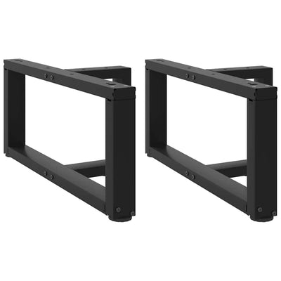 Sohvapöydän jalat T-muotoiset 2 kpl musta 60x25x(30-31)cm teräs