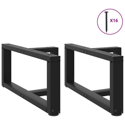 Sohvapöydän jalat T-muotoiset 2 kpl musta 60x25x(30-31)cm teräs