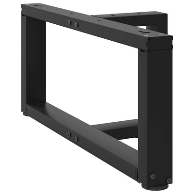 Sohvapöydän jalat T-muotoiset 2 kpl musta 60x25x(30-31)cm teräs