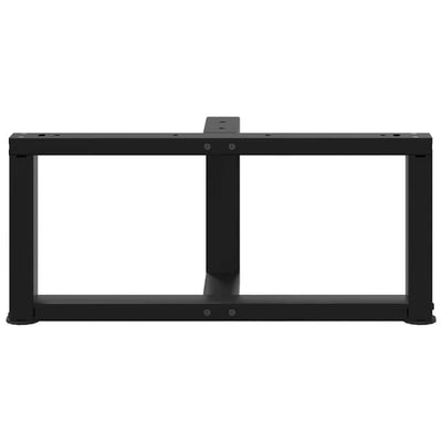 Sohvapöydän jalat T-muotoiset 2 kpl musta 60x25x(30-31)cm teräs
