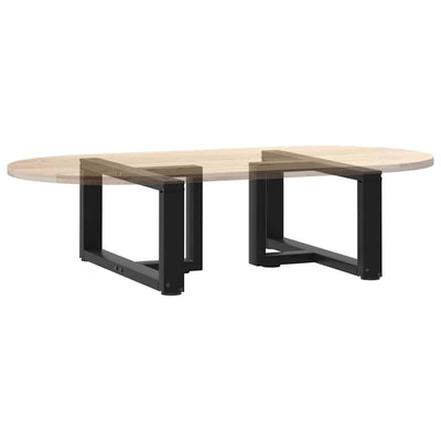 Sohvapöydän jalat T-muotoiset 2 kpl musta 60x25x(30-31)cm teräs