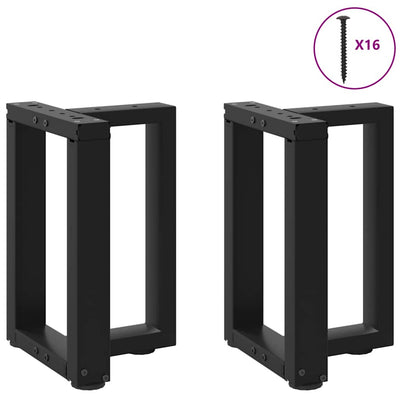 Sohvapöydän jalat T-muotoiset 2 kpl musta 28x25x(42-43)cm teräs