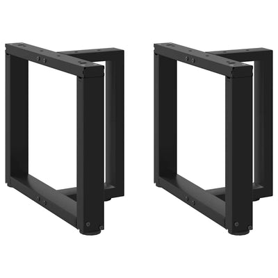 Sohvapöydän jalat T-muotoiset 2 kpl musta 50x25x(42-43)cm teräs