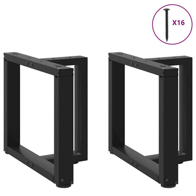 Sohvapöydän jalat T-muotoiset 2 kpl musta 50x25x(42-43)cm teräs