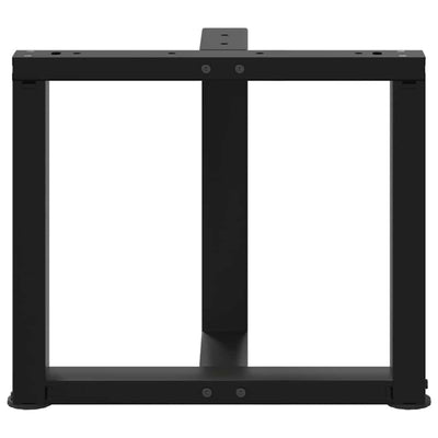 Sohvapöydän jalat T-muotoiset 2 kpl musta 50x25x(42-43)cm teräs